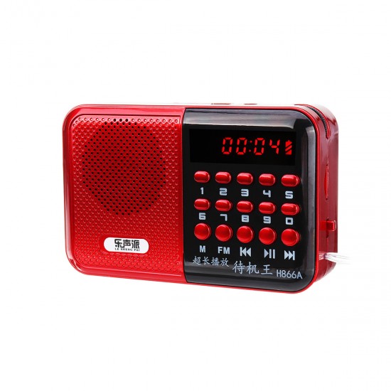 Portable DC 5V 3W FM 70MHz-108MHz Handheld Digital Radio Music Player Rechargeable TF Card Speaker