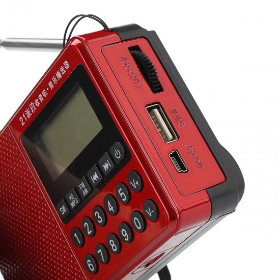 Portable FM AM SW 21 Bands DSP Digital Radio USB TF Card MP3 Music Player Speaker With Telescopic Antenna Portable FM AM SW 21 Bands DSP Digital Radio USB TF Card MP3 Music Player Speaker With Telescopic Antenna