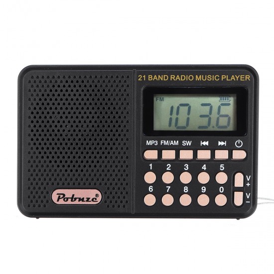 Portable Mini 70MHz-108MHz FM/AM/SW Radio Rechargeable MP3 Music Player Speaker Support TF Card U Disk Playback Portable Mini 70MHz-108MHz FM/AM/SW Radio Rechargeable MP3 Music Player Speaker Support TF Card U Disk Playback