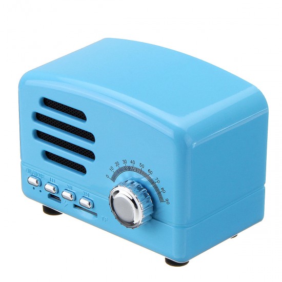 Portable Vintage Retro Mini FM Radio Wireless bluetooth Speaker TF Card USB Charge