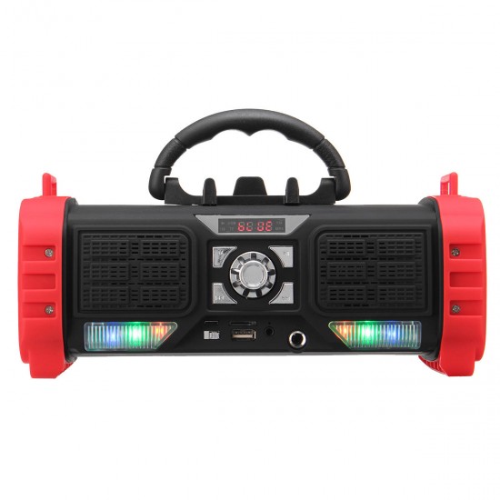 Portable Wireless bluetooth Speaker LED Light Heavy Bass 2200mAh TF Card Speaker with Mic with Phone Holder