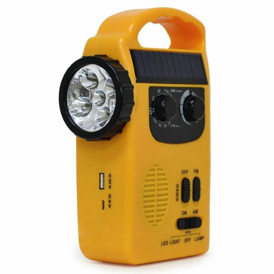 RD339 Solar Powered AM FM Radio with Flashlight Lamp