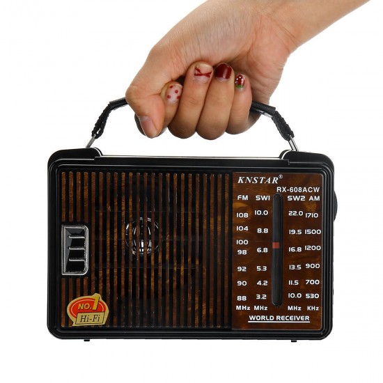 RX-608AC DC 3V Portable FM AM SW1 SW2 Radio 4 Band Radio Gift for Old People