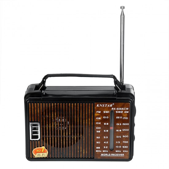 RX-608AC DC 3V Portable FM AM SW1 SW2 Radio 4 Band Radio Gift for Old People