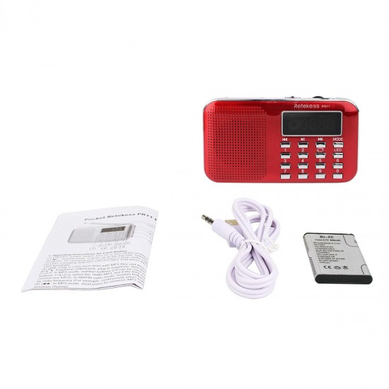 PR11 Portable Digital Tuning FM AM Radio TF Card USB Disk MP3 Music Player Flashlight