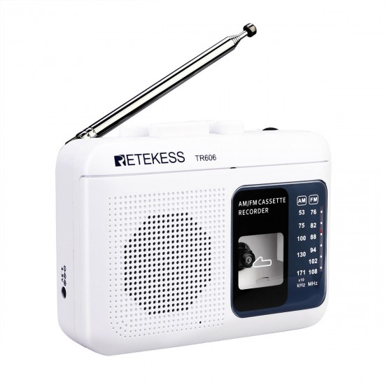 TR-606 FM AM Portable Radio with Cassette Playback Voice Recorder TR-606 FM AM Portable Radio with Cassette Playback Voice Recorder