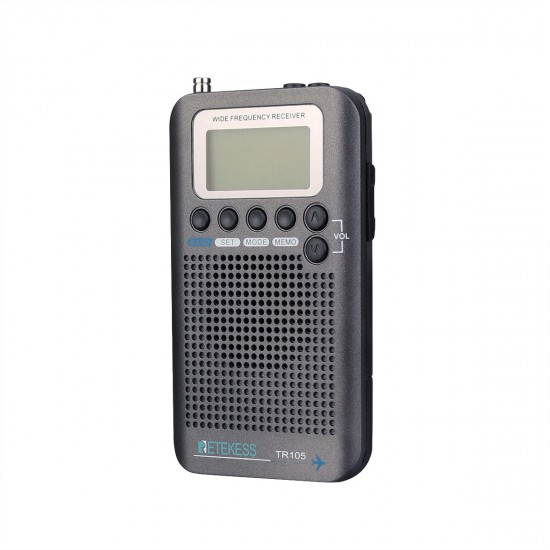 TR105 Aircraft Band FM AM SW Digital Tuning Radio with Timer ON OFF Clock Function