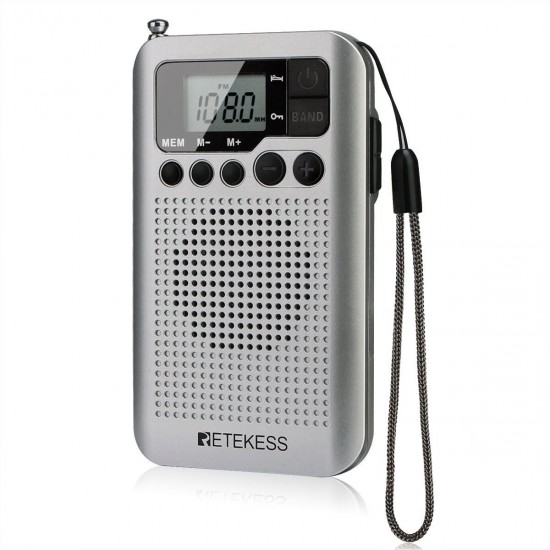 TR106 Portable FM AM Radio 87-108 MHz 520-1710 KHz with LCD Screen Speaker Headphone Jack Alarm Clock