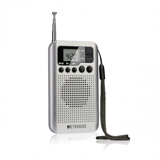 TR106 Portable FM AM Radio 87-108 MHz 520-1710 KHz with LCD Screen Speaker Headphone Jack Alarm Clock