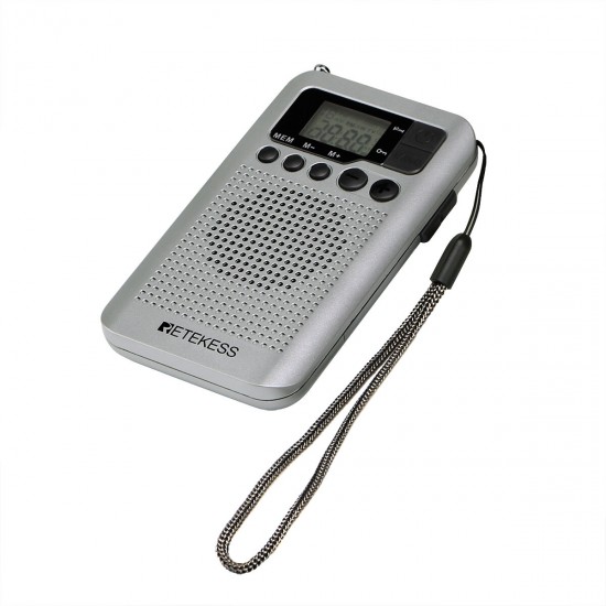 TR106 Portable FM AM Radio 87-108 MHz 520-1710 KHz with LCD Screen Speaker Headphone Jack Alarm Clock