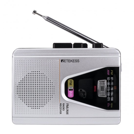 TR620 FM AM Radio with Cassette Playback Voice Recorder Tape Playback Loop Mode Switch