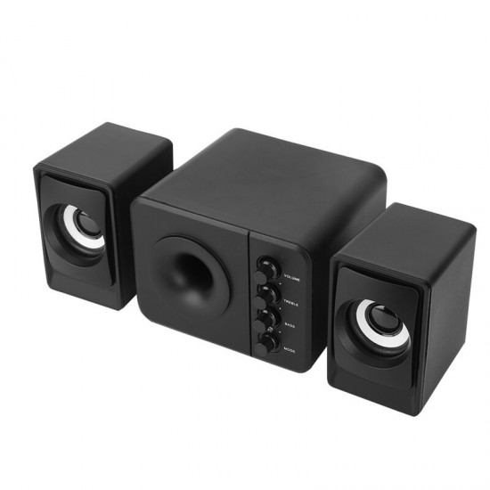 D-205 Speaker Mini USB 2.1 Bass Speaker USB Wired Combination Computer Music Player Subwoofer for PC Laptop