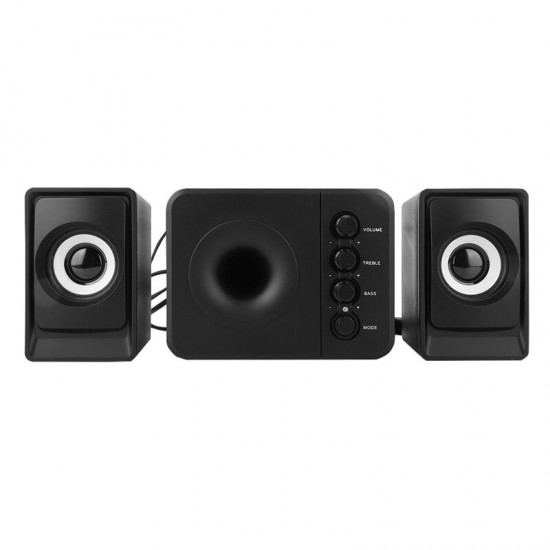 D-205 Speaker Mini USB 2.1 Bass Speaker USB Wired Combination Computer Music Player Subwoofer for PC Laptop