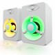 V-188 Colorful LED Light 2.0 Computer Speaker Bass Stereo Dual Speakers for Phone PC Laptop