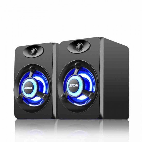 V-188 Colorful LED Light 2.0 Computer Speaker Bass Stereo Dual Speakers for Phone PC Laptop