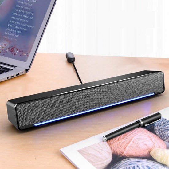 V-196 Computer Speaker 3D Stereo Sound Deaktop USB 3.5mm Wired Control Soundbar V-196 Computer Speaker 3D Stereo Sound Deaktop USB 3.5mm Wired Control Soundbar