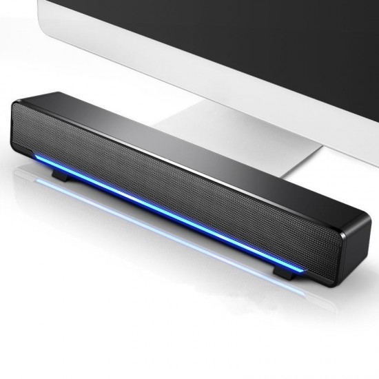 V-196 Computer Speaker 3D Stereo Sound Deaktop USB 3.5mm Wired Control Soundbar