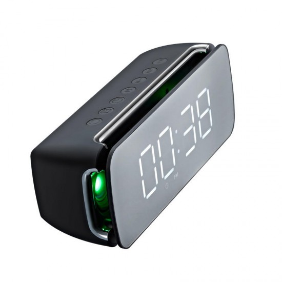 T68 Wireless bluetooth Speaker Dual Driver Alarm Clock LED Display Stereo Soundbar Subwoofer with Mic