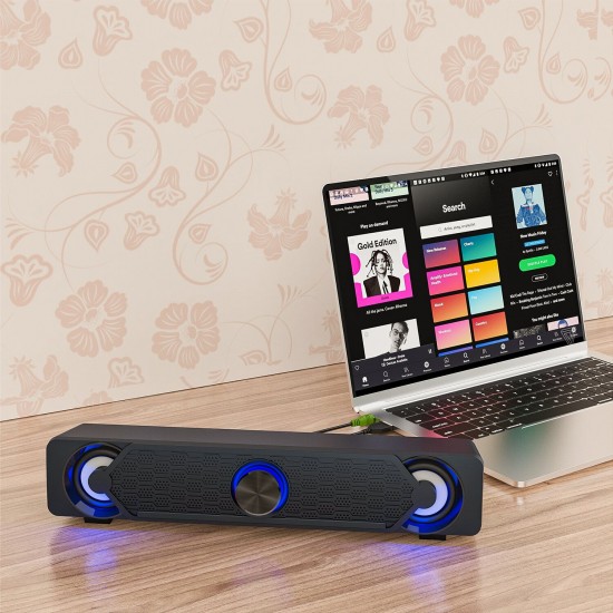 Computer Speaker Mini SoundBar USB 3.5mm Wired Desktop Colorful Home Mini Sound Speaker for Computer Laptop Phone
