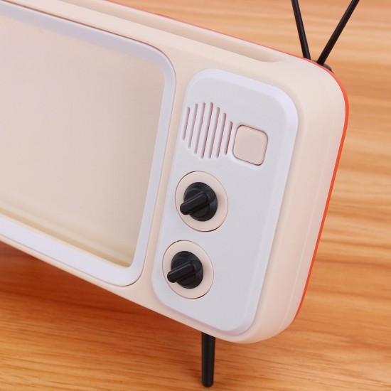 Speaker bluetooth TV Shape Phone Holder Wireless Speaker Retro TV Mini Portable Bluetooth Speaker Mobile Phone Holder USB Charging