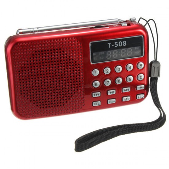 T508 LED Stereo FM Radio Speaker USB TF Card MP3 Music Player