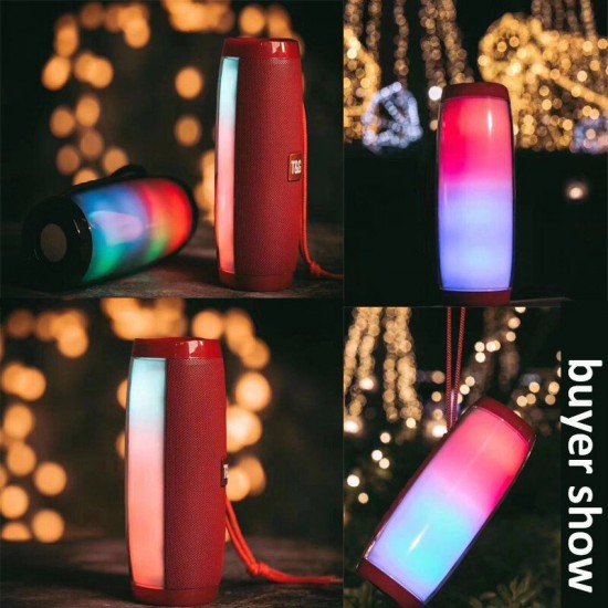 TG165C Wireless bluetooth Speaker LED Colorful Portable Double Horn Stereo Soundbar Subwoofer with Mic