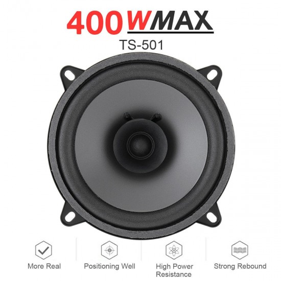 TS-501 1pcs 5 Inch 400W Car Coaxial Speaker Vehicle Door Auto Audio Music Stereo Loudspeaker Full Range Frequency Hifi Car Speakers