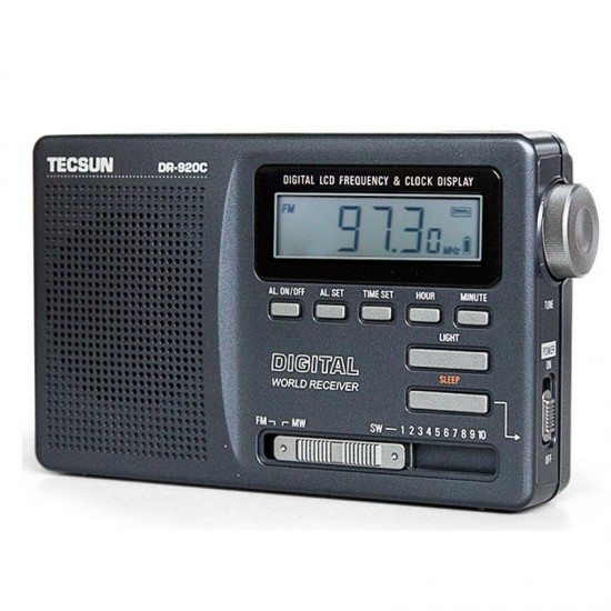 DR-920C FM MW SW 12 Band Digital Clock Alarm Radio Receiver