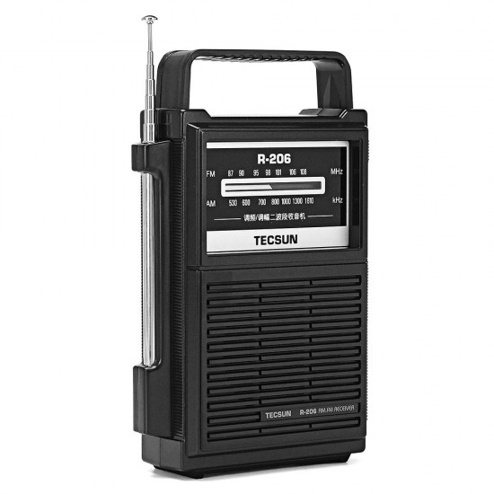 R-206D FM 87-108MHz AM 525-1610MHz Radio Receiver