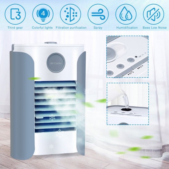 USB Multifunction Humidifier Portable Air Conditioner Fan Cooling bluetooth Speaker Gifts for Family Home Outdoor Picnic USB Multifunction Humidifier Portable Air Conditioner Fan Cooling bluetooth Speaker Gifts for Family Home Outdoor Picnic