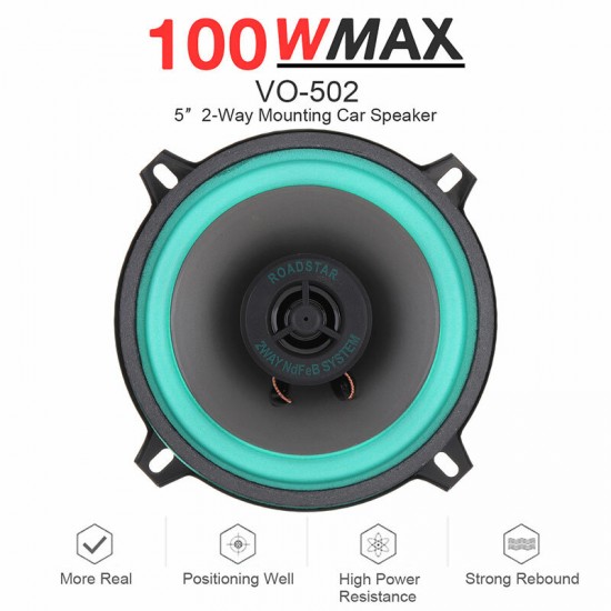 VO-502 5'' 2-Way Mounting Car Speaker 100W Car Stereo Speaker HiFi Audio Vehicle Coaxial Speaker Auto Audio Loudspeaker VO-502 5'' 2-Way Mounting Car Speaker 100W Car Stereo Speaker HiFi Audio Vehicle Coaxial Speaker Auto Audio Loudspeaker