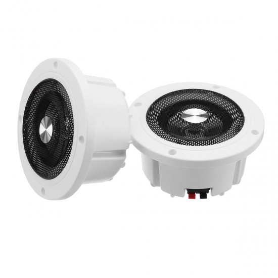 WEAH-450A 2 Pic 6 Inch In-Ceiling In-Wall Round Speakers Audio Stereo Sound Subwoofer for Home Surround System