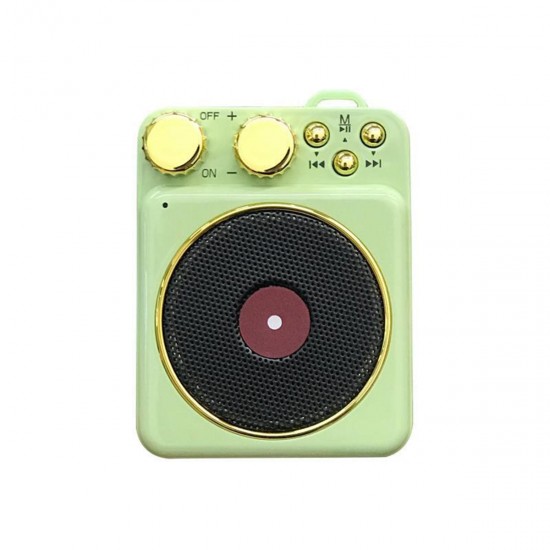 Wireless bluetooth 5.0 Speaker Retro Record Player FM Radio AUX Dual Antenna Mini Portable Speaker