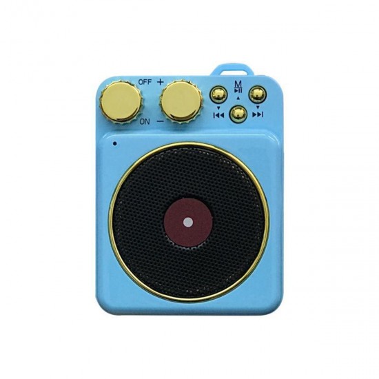 Wireless bluetooth 5.0 Speaker Retro Record Player FM Radio AUX Dual Antenna Mini Portable Speaker