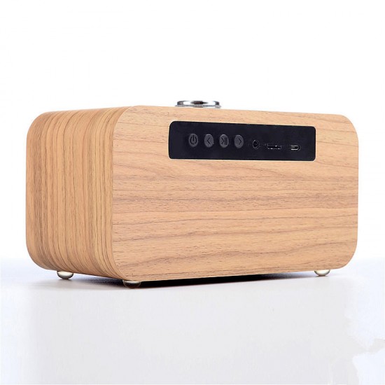 Wooden Wireless bluetooth Speaker Portable HIFI Stereo Bass 3D Audio TF Card With HD Mic