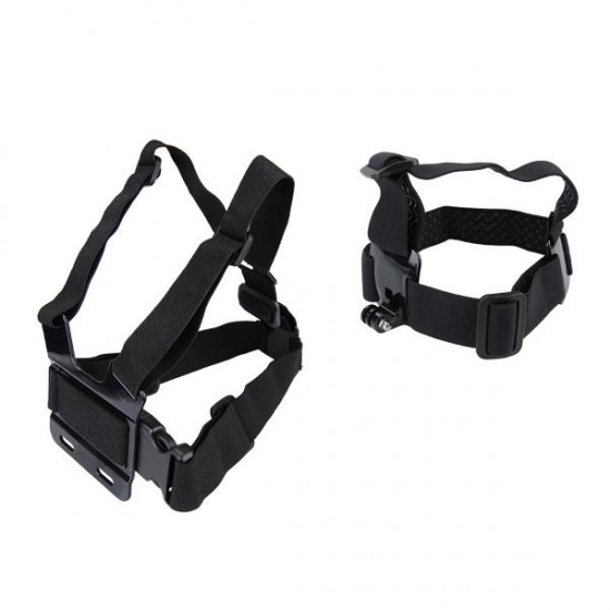 Model B Chest Belt Strap and Model A Head Strap For GoPro 4 3 Plus SJ4000 Model B Chest Belt Strap and Model A Head Strap For GoPro 4 3 Plus SJ4000