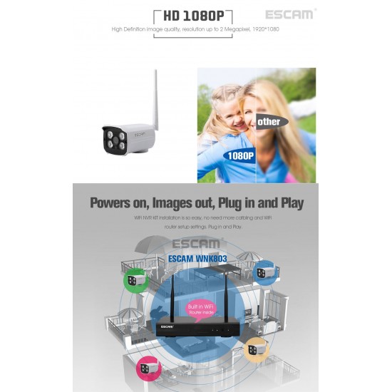 WNK803 8CH 1080P Wireless NVR Kit Outdoor IR WiFi IP Camera Surveillance Home Security System WNK803 8CH 1080P Wireless NVR Kit Outdoor IR WiFi IP Camera Surveillance Home Security System