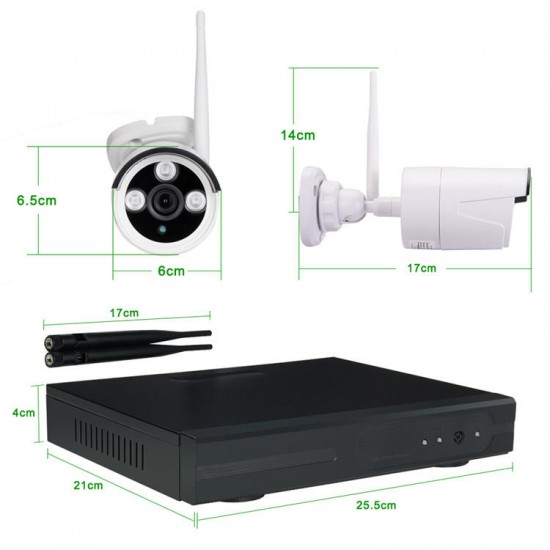 4CH CCTV System Wireless 960P NVR WIFI IP Camera Home Security System Surveillance Kit EU Plug