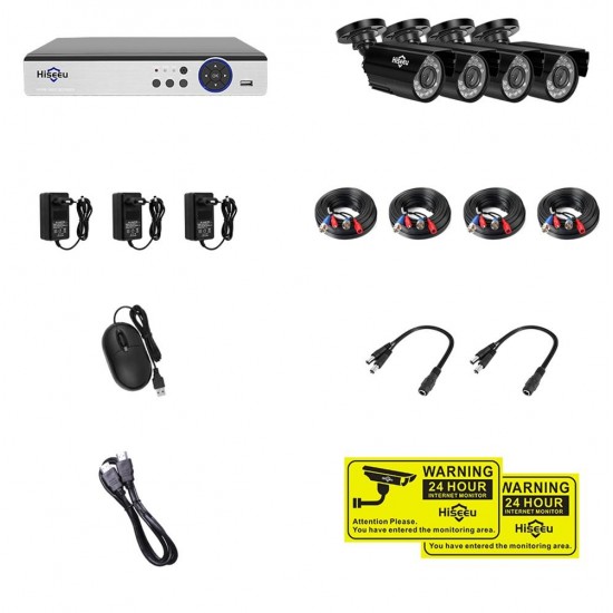 4PCS 4MP Outdoor CCTV Camera System 8CH AHD DVR Video Security Surveillance System Kit