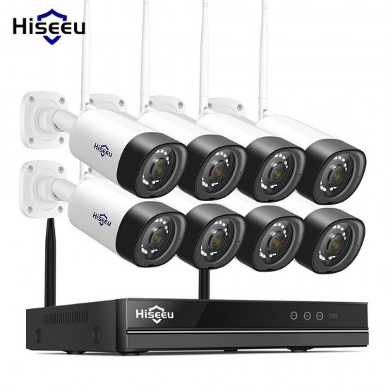 8CH 1080P Wireless NVR CCTV Security System Kit H.265 2MP Audio Recorrd IP Camera Waterproof Video Surveillance Set