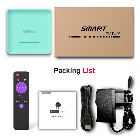 A95X R5 RK3318 DDR3 2GB RAM 16GB ROM 5G WIFI bluetooth 4.0 Android 10.0 VP9 H.265 HD 4K TV Box Support Youtube 4K