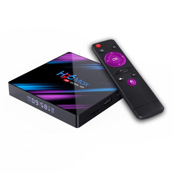 EU H96 MAX RK3318 4GB RAM 64GB ROM 5G WIFI bluetooth 4.0 Android 9.0 4K VP9 H.265 TV Box + I8 Plus 2.4G German Wireless Colorful Marquee Backlit Mini Keyboard Touchpad Air Mouse Airmouse
