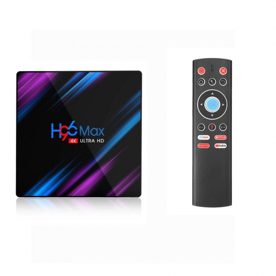 EU H96 MAX RK3318 4GB RAM 64GB ROM 5G WIFI bluetooth 4.0 Android 9.0 4K VP9 H.265 TV Box with T1 2.4G Wireless 6 axis Gyroscope Voice Remote Control