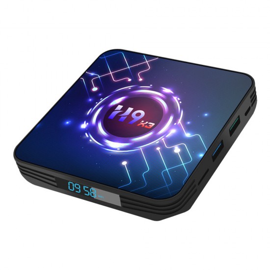 H9 X3 Amlogic S905x3 4GB RAM 64GB ROM 5G WiFi bluetooth 4.0 Android 9.0 8K Video Decoding TV Box with Mobile Control Youtube Netflix Google Play