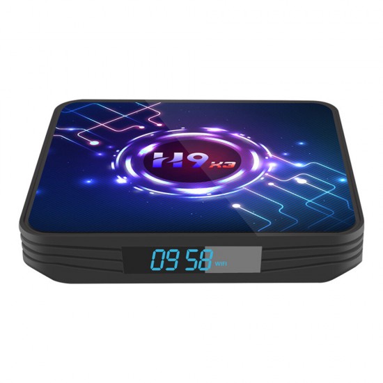 H9 X3 Amlogic S905x3 4GB RAM 64GB ROM 5G WiFi bluetooth 4.0 Android 9.0 8K Video Decoding TV Box with Mobile Control Youtube Netflix Google Play