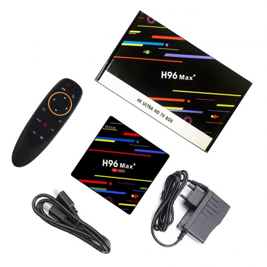 H96 Max Plus RK3328 4G/32G Android 8.1 USB3.0 Voice Control TV Box Support HD Netflix 4K Youtube