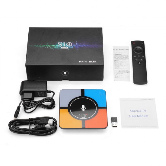 R-TV BOX S10 Plus RK3328 4G/32G Wireless Charge Voice Control Android TV Box