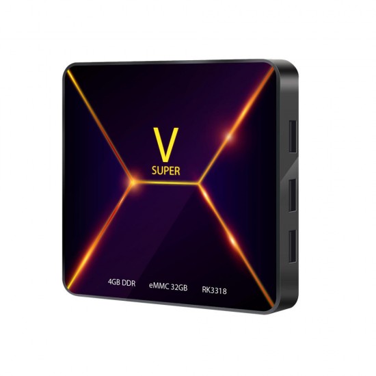 Super V RK3318 4GB RAM 32GB ROM bluetooth 4.0 Android 9.0 4K VP9 TV Box