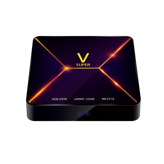 Super V RK3318 4GB RAM 32GB ROM bluetooth 4.0 Android 9.0 4K VP9 TV Box