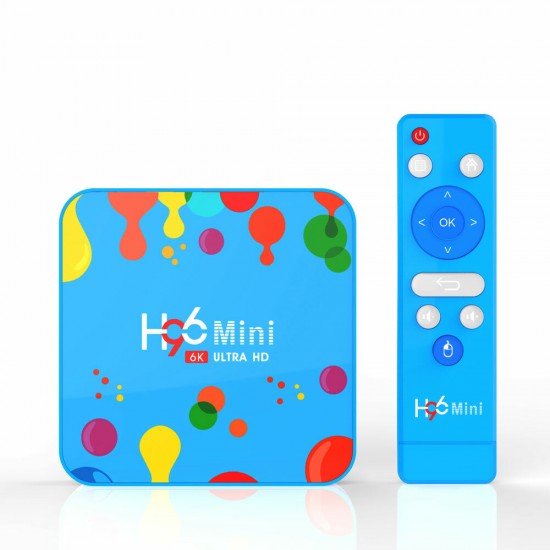 US H96 Mini H6 4GB RAM 128GB ROM 5G WIFI bluetooth 4.0 Android 9.0 4K 6K TV Box + T1 2.4G Wireless 6 axis Gyroscope Voice Remote Control